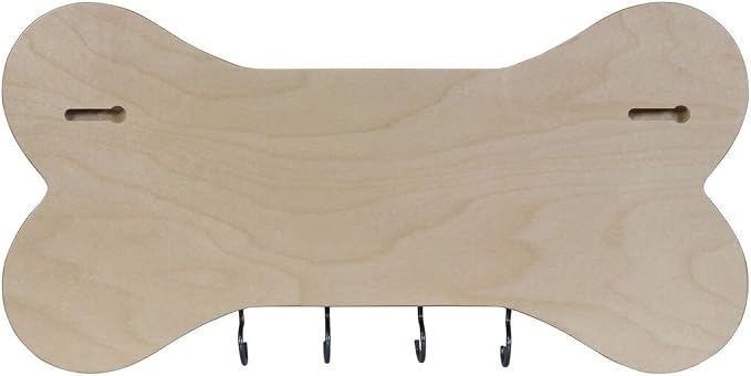 Rooms Organized Personalized The Journey of Life Wall Mounted Dog Bone Pet Leash Rack,Dog Collar Holder New Home Decor Gift Ideas and 4 Hooks 16" L x 8" H 2.5." deep (Maple) - Image 4