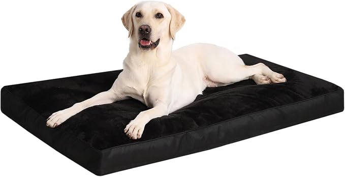 NUPIDA Waterproof Large Dog Bed for Crate with Washable Cover, 35x22, Black | TPU Waterproof Layer, Easy Clean Cover, Soft Plush Surface, Durable Oxford Fabric, Non-Slip Bottom, For Large Breeds ≤50lbs by NUPIDAPet%E2%80%99sHome