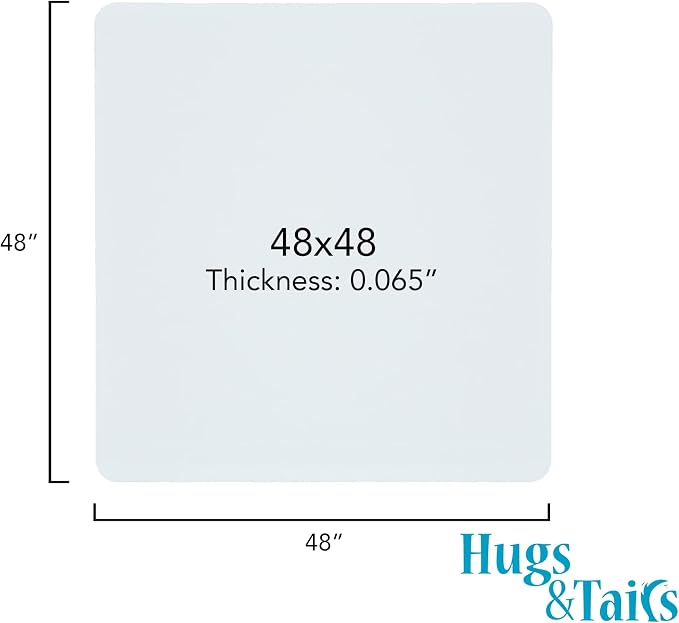 Under Pet Cage Mat for Bird Cages, Reptile Aquariums, Dog Kennels, Water-Resistant Pad for Hard Floors and Surfaces, 48 Inches x 48 Inches, Clear - Image 2