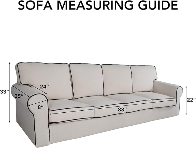 PureFit Reversible Quilted Couch Covers for Dogs Sofa Cover 4 Seater 88" | Light Gray/Ivory, Water Resistant Couch Protector, Washable Pet Couch Cover with Non Slip and Elastic Straps For Kids - Image 6