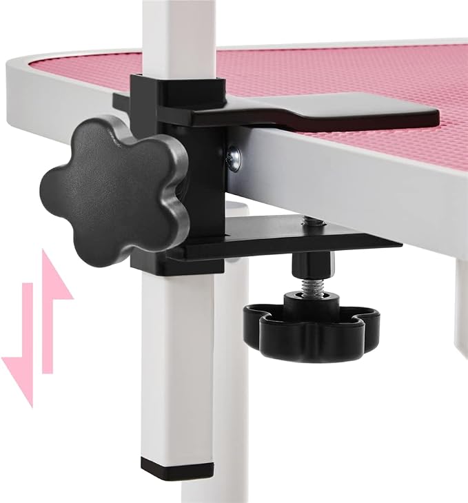 Yaheetech 32-inch Foldable Pet Dog Grooming Table w/Adjustable Height Arm - Drying Table for Home w/Noose for Small Dogs Cats, Maximum Capacity Up to 220lbs, Pink - Image 6