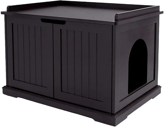 unipaws Cat Litter Box Enclosure Furniture, Hidden Litter Box Cover | Cat Washroom, Cabinet for Large Cat, Dog Proof Cat Litter Boxes, Hideaway Litter Box, Cat House by unipaws