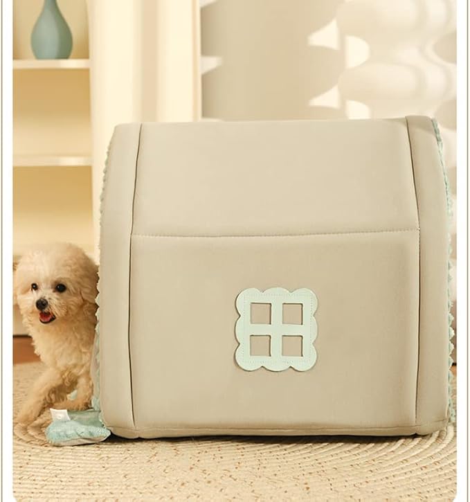 Dog Cave Bed,Cat House Winter Warm Dog House, Closed Winter Covered Dog Bed Cat Bed Tent, Dog Hideout Pet House Pet Bed All Seasons Applicable for Cat and Puppies Below 33lbs/15kg (A, Small) - Image 7