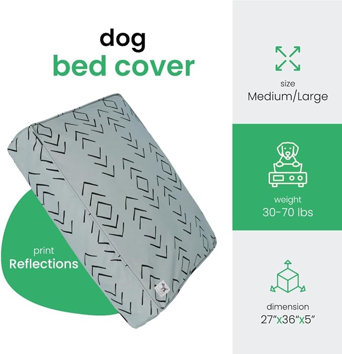 Molly Mutt Medium to Large Duvet Cover, Reflections, Blue/Gray with Black Arrows, 27"x36"x5" - Image 2