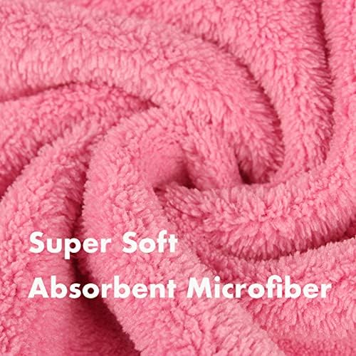 Pawyee Super Soft Fast-Drying Dog Towel Microfiber Bath Robe Design for Cats and Dogs (Medium, Pink Dino) - Image 3