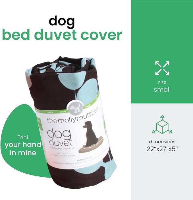Molly Mutt Your Hand in Mine Dog Bed Duvet Cover, 100% Cotton Canvas Cover for Dog Bed, Puppy Bed, or Cat Bed, Durable, Washable, and Free of Harmful Chemicals, 22" x 27" x 5" - Image 2