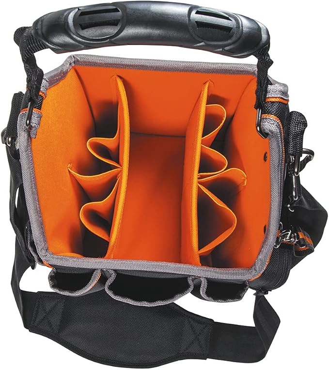Klein Tools 554158-14 Tool Bag, Tradesman Pro Tote with 20 Pockets Made of 1680d Ballistic Weave and a Fully Molded Bottom, 8-Inch - Image 7
