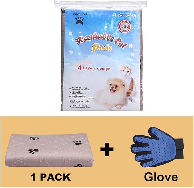 Washable Dog Pee Pads with Puppy Grooming Gloves,Puppy Pads,Reusable Pet Training Pads,Large Dog Pee Pad,Waterproof Pet Pads for Dog Bed Mat,Super Absorbing Whelping Pads - Image 5