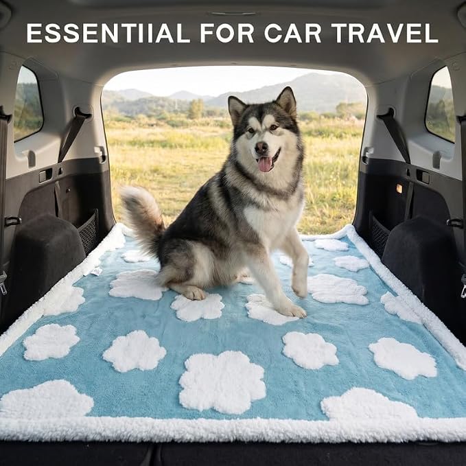 Waterproof Pet Blanket,Dog Bed Covers Couch Sofa Stylish Jacquard Pets Throw Blankets for Puppy Cats Washable Reversible Furniture Protection Covers (Blue Cloud,S) - Image 8