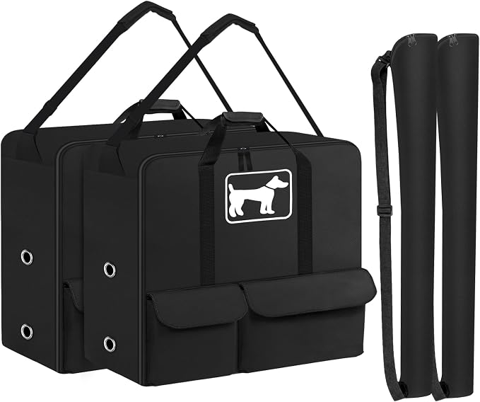 SIRUITON 600D Dog Playpen Storage Bag,Fits 2Pcs 24" H 8 Panels &9 Stakes | Suitable for Foldable Exercise Pet Playpen, Dog Fence Travel Bag with Reinforced Double Handles by SIRUITON
