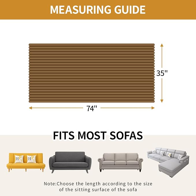 Deep Dream Waterproof Couch Cover for Dogs, Non Slip Pet Couch Covers for Sofa, Soft Faux Fur Sofa Cover, Washable Furniture Protector for 3 Cushion Couch (Khaki, 35" x 74") - Image 5