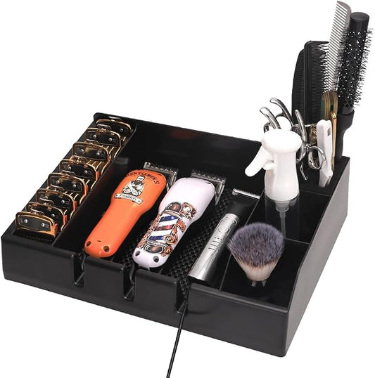 Barber Clippers Tray Station Hair Trimmer Holder Multifunctional Razors Case Stylist Hairdressing Combs Clips Scissors Holder(12.87" X 8.9") by WelcometoBarberTop