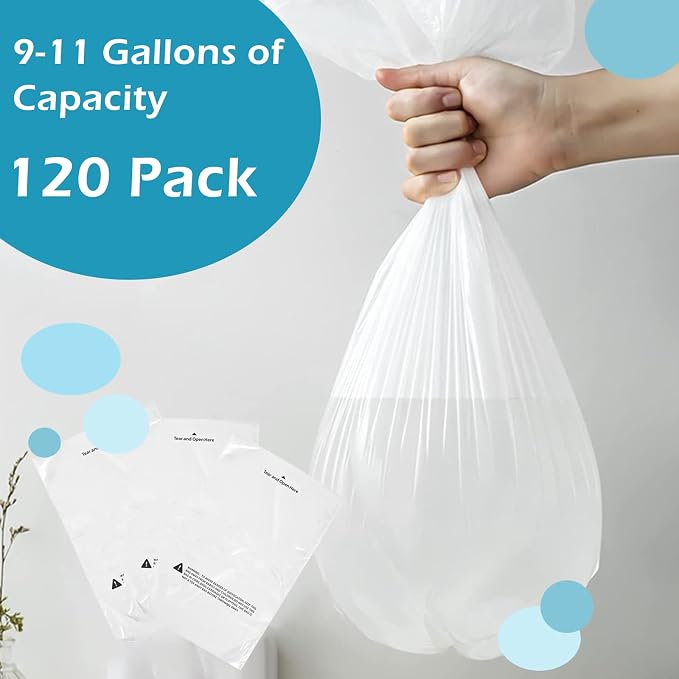 120 Count Waste Drawer Liners Bags Compatible with All Litter Box Robot Models, 9-11 Gallons Litter Box Liners - Image 5