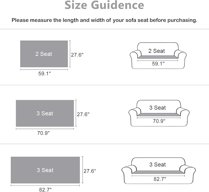 DREAMINGO Fuzzy Pet Couch Cover with Geometric Jacquard, Washable & Non-Slip Sofa Covers for 2 Cushion Couch, Plush Dog Bed Mat for Sofa Cushion Protector 27.6x59.1 Inch, Light Grey - Image 5