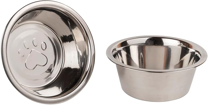 GoCraft Raised Dog Bowls for Small Dogs | Elegant Farmhouse Grey Washed Elevated Wooden Stand Feeder with 2 Stainless Steel Bowls for Your Pet Food & Water - Image 4