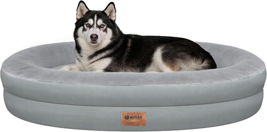 Waterproof Orthopedic Dog Bed for Extra Large Dogs, Silver | Supportive Crate Foam Relieves Joint Pressure, 360°Bolsters, Waterproof Inner,Washable Cover, Non-slip Bottom by Wozoke