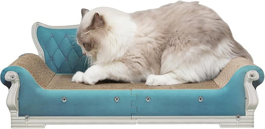 Cat Sofa Shape Scratch Pad for Large Medium Small Indoor Cats,Larger-Sized Recyclable Reversible Cardboard Cat Couch for Resting Claw Grinding and Playing by KiddingPets