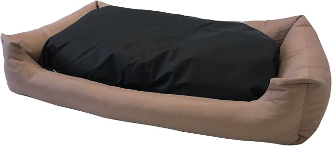 Tough Durable Oxford Waterproof Fabric Covered 2-Piece Polyester Filling Pillow Pet Bed for Small to Extra Large Dog (48x30 inches, Brown) - Image 3