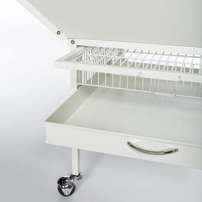 Prevue Pet Products Dome Top Bird Cage - Powder‑Coated Steel Cage with Wheels, Push Button Locks, Seed Guards and Perch, Ideal for Cockatiels, and All Small-Medium Sized Birds - Chalk White - Image 8