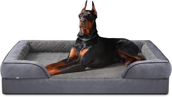 INVENHO XXL Plus Orthopedic Dog Beds Large Sized, XL Washable Dog Sofa with Egg-Crate Foam, Waterproof Lining and Non-Skid Bottom by INVENHO