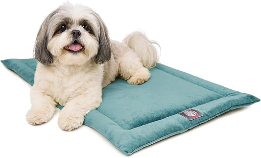 Majestic Pet Orthopedic Memory Foam Dog Crate Mat - Plush Pet Bed Pad for Crates & Kennels | USA Crafted | 24"x18" Villa Azure by MajesticPet