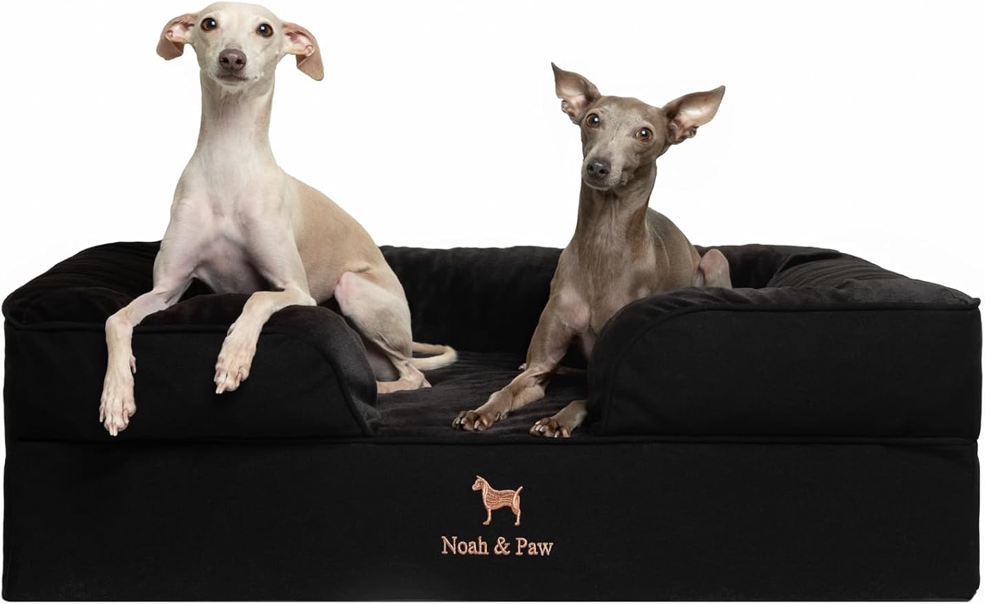 NOAH & PAW Large Dog Bed, 35x25x11 Inch, Orthopedic Dog Beds, Eggshell Memory Foam Infused with Cooling Gel, Inner Cover, Water Resistant, Machine Washable (Denim Sofa Collection) by NoahPaw