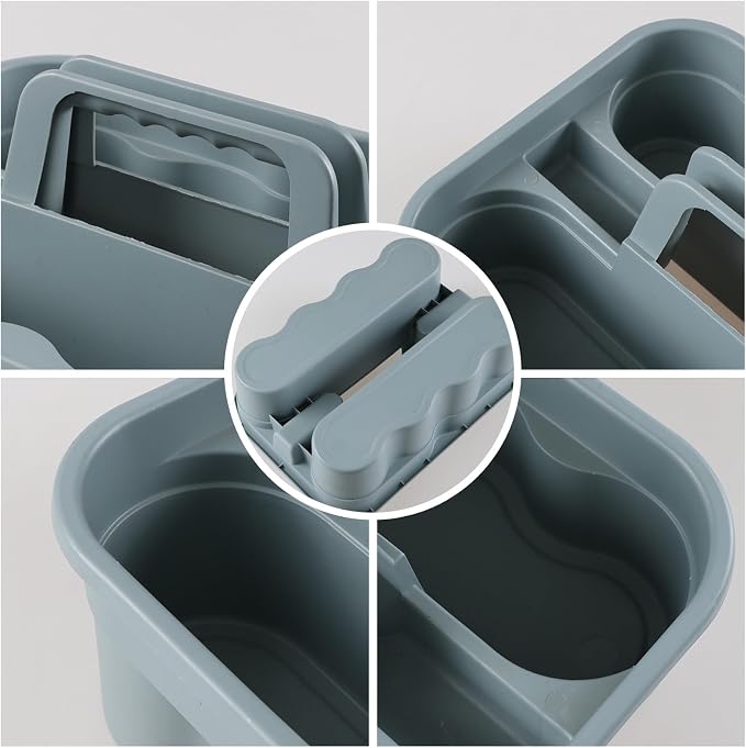 6-Pack Plastic Cleaning Storage Caddy, Gray | Cleaning Supply Carry Caddy - Image 3