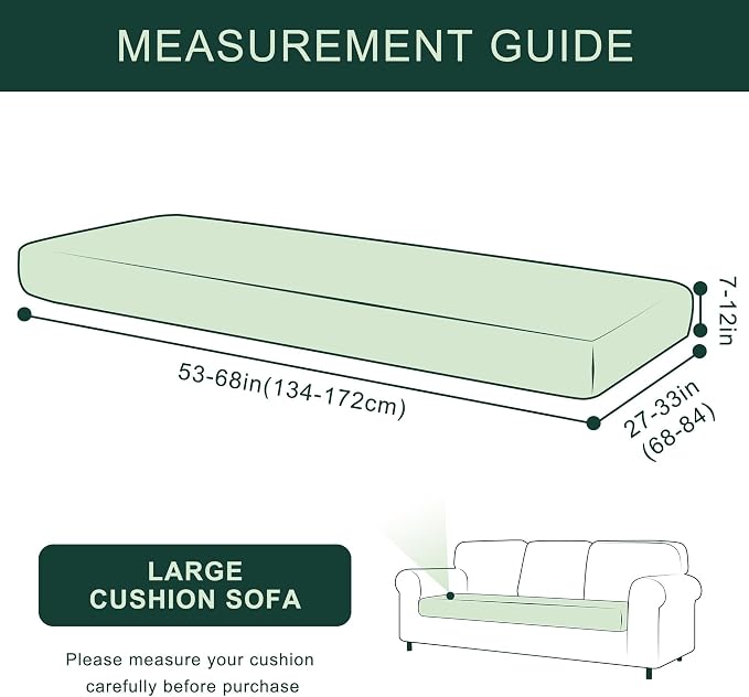 CHUN YI Stretch Couch Cushion Cover Suitable for 3 Settee, Sofa Seat Slipcover with Spandex Jacquard Fabric(Large,Chocolate) - Image 3
