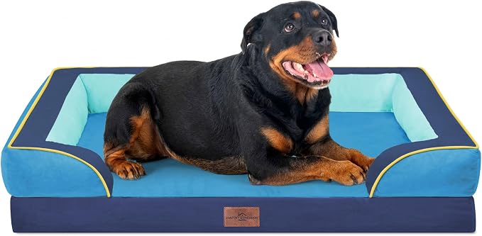 Comfort Expression Orthopedic Dog Bed for Extra Large Dogs with Bolster | Waterproof Dog Couch Bed with Washable Cover & Non-Slip Bottom, Supportive Egg Crate Foam XL Pet Bed, 45x35 Inch - Image 9