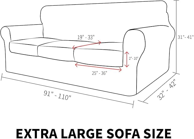 MAXIJIN 4 Piece Couch Covers for 3 Cushion Couch Super Stretch Sofa Cover for Dogs Pet Proof Fitted Furniture Protector Jacquard Non Slip Magic Couch Slipcover Washable (Extra Large, Pea Green) - Image 6