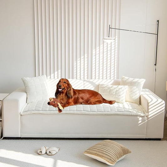 Mitid Sofa Cover Fuzzy Couch Cover for Pet, Couch Covers for Dogs Pets Mat | Washable Non-Slip Sofa Slipcover Cushion Protector Pets Friendly Mat, Dog Couch Cover, Square Couch Covers for Dogs Non Skid by Mitid