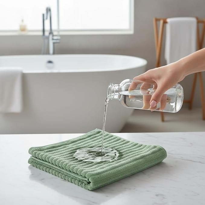 6 Piece Bath Towel Set, 30"x60" Towels, Sage Green | Microfiber,Quick dry, Highly Absorbent,shower towels for bathroom gym,2 large Bath towels,2 hand towels,2 washcloths - Image 5