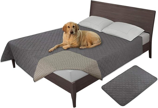 Easy-Going 100% Waterproof Dog Bed Cover, Non-Slip Pet Blanket for Furniture, Washable Couch Cover, Repleasement Sofa Cover (120X82 in,Gray) by Easy-Going