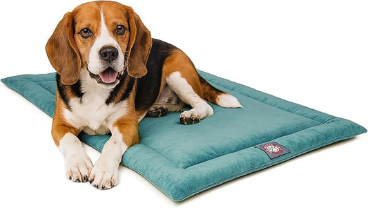 Majestic Pet Orthopedic Memory Foam Dog Crate Mat - Plush Pet Bed Pad for Crates & Kennels | USA Crafted | 36"x23" Villa Azure by MajesticPet