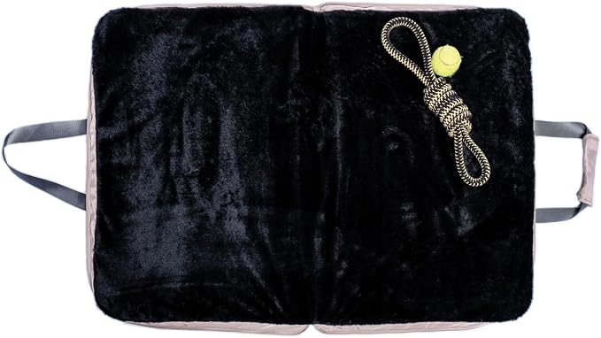 4 Cats & Dogs Gus Travel Bed – Portable Foldable Dog Bed & Pet Cushion Mat with Soft Faux Fur, Water-Resistant Nylon, Zippered Suitcase Design for Camping & Travel- Small (24″ x 31.5″), Army - Image 6