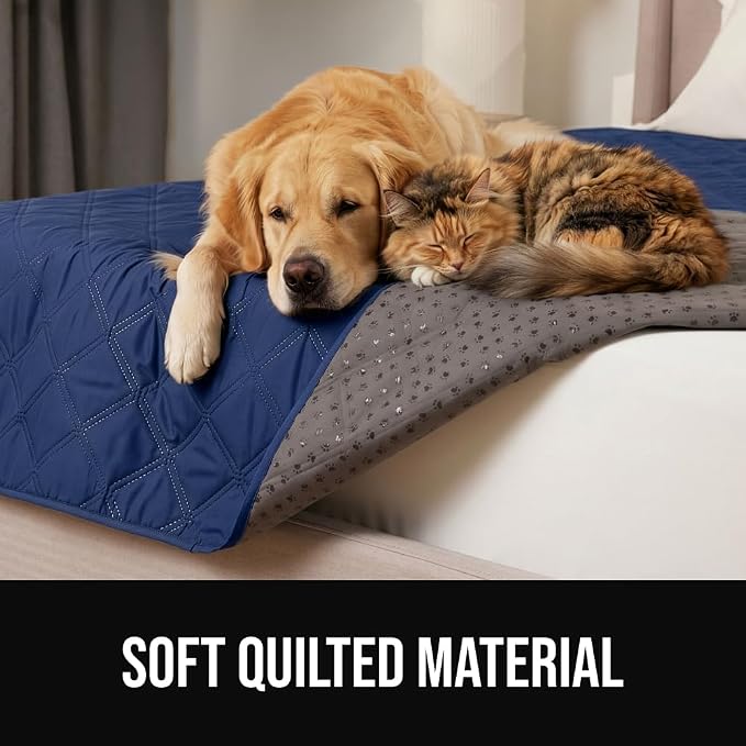 GORILLA GRIP® Waterproof Dog Blanket, Leakproof Couch Cover for Dogs, Silicone Grip Backing, Protects Sofa, Sectional, Bed, Crate, Car & RV, Tear-Resistant Washable Pet Blanket, 50x40, Navy Blue - Image 9