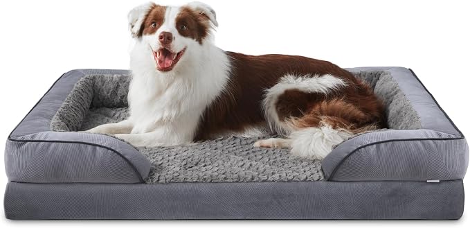 INVENHO Orthopedic Large Dog Bed, Washable Waterproof, Egg-Crate Foam Dog Couch Bed with Washable Removable Cover, Waterproof Lining and Nonskid Bottom by INVENHO