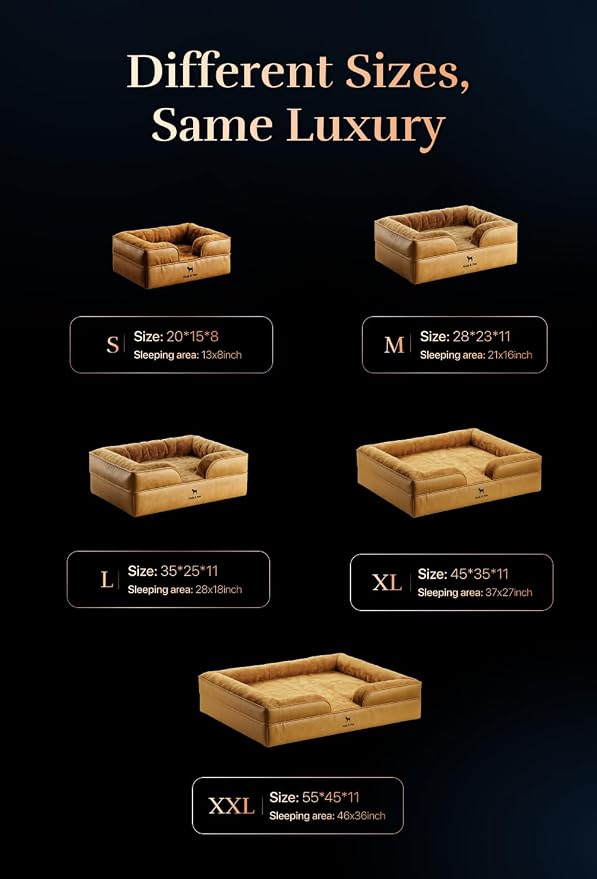 NOAH & PAW XL Dog Bed, 45x35x11 Inch, Orthopedic Large Dog Beds, Eggshell Memory Foam Infused with Cooling Gel, Inner Cover, Water Resistant, Machine Washable (Faux Leather) - Image 5