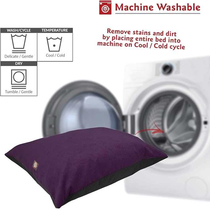 Majestic Pet Rectangle Dog Bed Washable Non Slip Comfy Crate Bed Large Breed 46 x 35 Inch Villa Aubergine - Image 5