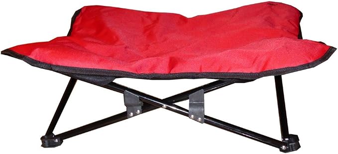 HDP Elevated Padded Napper Cot Space Saver Pet Bed Color:Red Size:Medium - Image 2