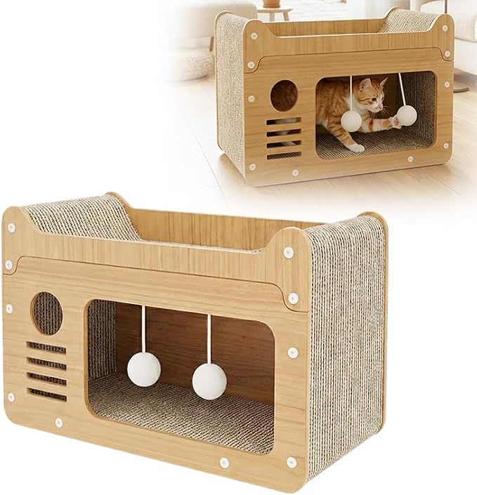 2026 New Cat Recliner Scraper Board, Large 2 in 1 Cat Recliner Scratch Board, Durable Cat Scratching Pad Cat Scratcher Bed Cardboard Cat Scratchers for Indoor Cats (D) by AIIONP