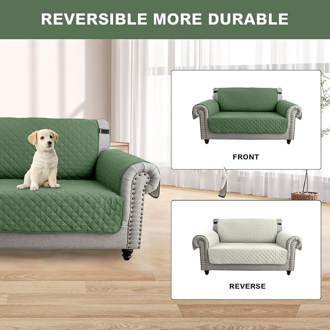 TOPCHANCES Sofa Slipcover L Shape 3pcs Reversible Sofa Cover Sectional Couch Cover 3 Seater Chaise Slip Cover with Elastic Straps for Kids Dogs Cats Pet Furniture Protector Cover - Image 6