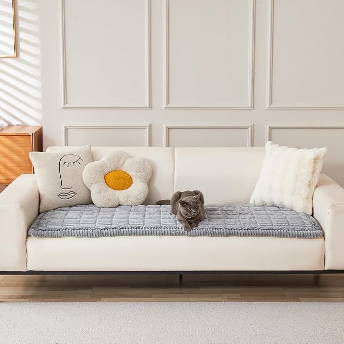 Awjcsv Couch Covers for Dogs Washable, Non Slip Sofa Protector Pet Friendly | Thick, Soft Furniture Cover, Against Pets Hair & Scratch, Fits Leather and Fabric Couches, 27.6" X 82.7" - Image 2