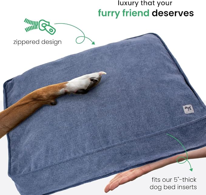 Molly Mutt Dragonstone Dog Bed Duvet Cover, GOTS-Certified 100% Cotton Canvas Cover for Dog, Puppy, or Cat Bed, Durable, Washable, and Free of Harmful Chemicals, Small, 22"x27"x5", Blue - Image 5
