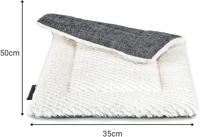 lionto Reversible Warming Blanket for Dogs and Cats, Washable Lined Rug with Hard-Wearing and Fluffy Side, 19,7x13,8 in, hygienic mat with Cold Protection for Pets, Gray - Image 5