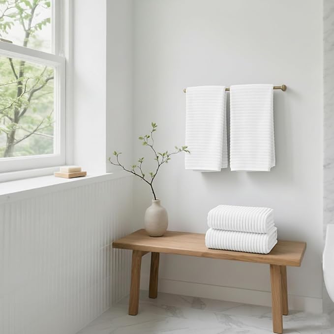 6 Piece Bath Towel Set, 40"x80" Oversized Bath Sheets, White | Microfiber, Quick Dry, Highly Absorbent, Towels for Bathroom, 2 Extra Large Bath Towels, 2 Soft Hand Towels, 2 Washcloths - Image 4