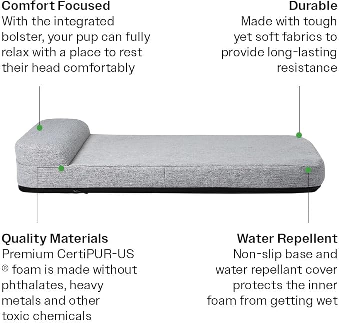 Diggs Bolstr Orthopedic Dog Bed with Headrest - Dog Crate Bed for Evolv Crate & Other Standard Pet Kennels - Durable & Comfortable - (Medium) - Image 2