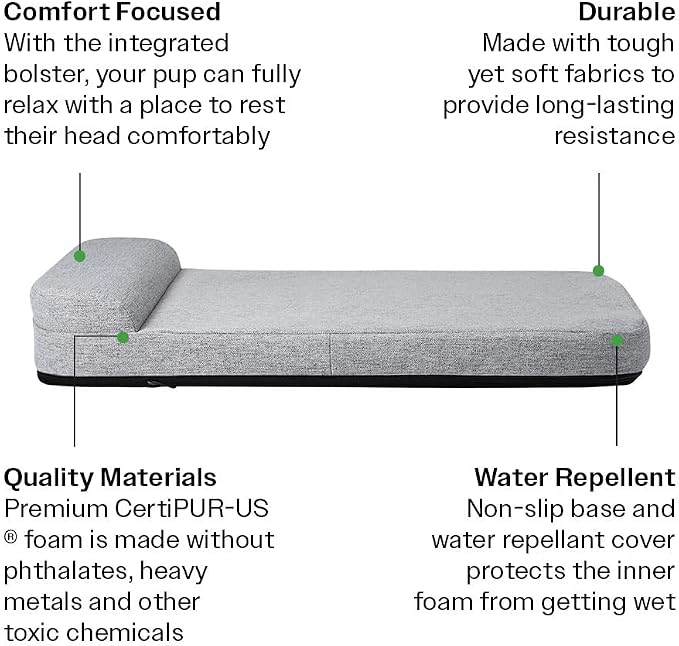 Diggs Bolstr Orthopedic Dog Bed with Headrest - Dog Crate Bed for Evolv Crate & Other Standard Pet Kennels - Durable & Comfortable - (Small) - Image 3