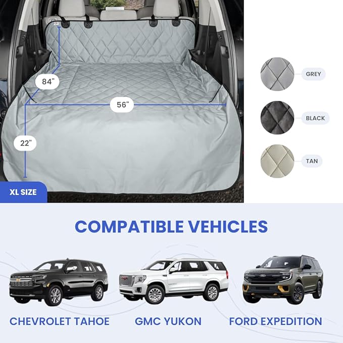 4Knines SUV Cargo Liner for Dogs – Dog Trunk Cover – Heavy-Duty, Waterproof Pet Seat Protector – Durable Cargo Liners for Dogs – USA-Based Company - Extra Large (Grey) - Image 2