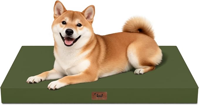 Outdoor Waterproof Orthopedic Dog Bed for Medium Size Dogs | Egg Crate Foam for Joint Support, Fits 36x23 Crates, TPU Waterproof Layer, Machine Washable 1680D Oxford Cover, Up to 50 lbs by TailStories